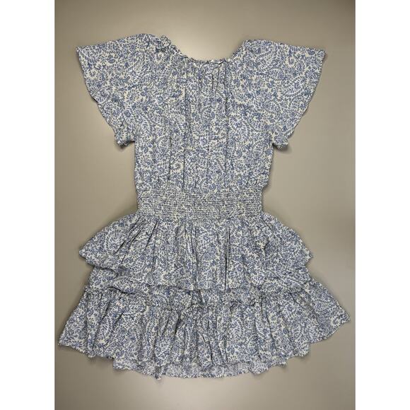 Patrons Of Peace Women Dress M Blue Paisley Tiered Midi Peasant Boho Cottagecore - Picture 15 of 16